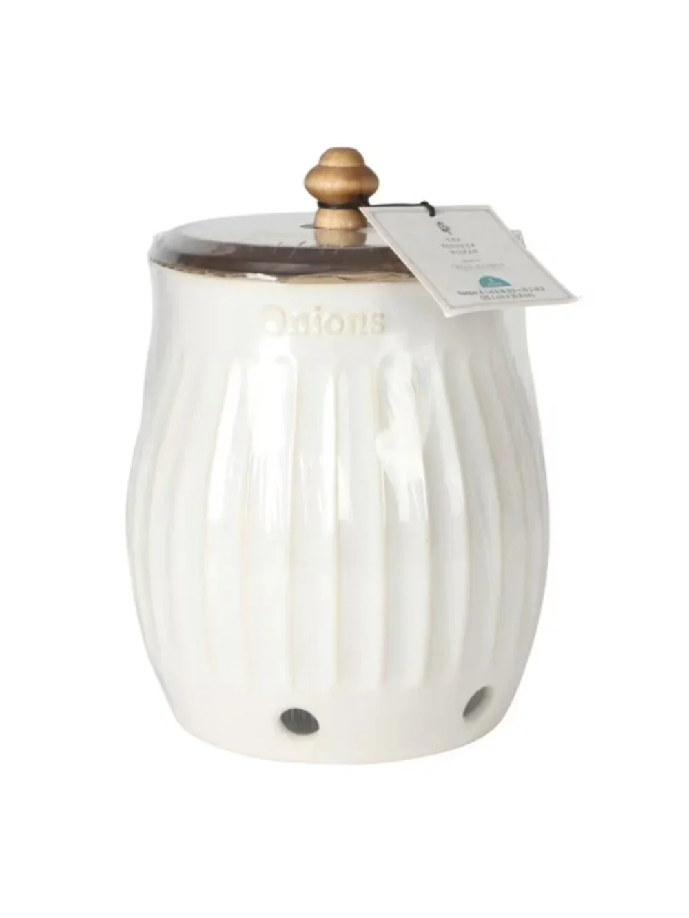 The Woman Pioneer Home White Kitchen Collection Stoneware Onion Keeper Colette
